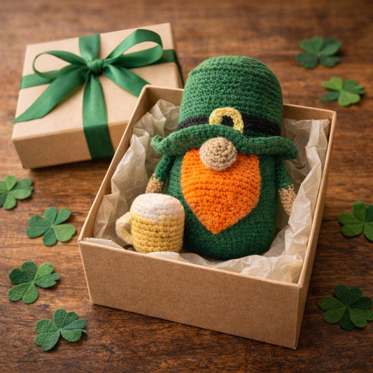 Handmade Crochet Leprechaun with Beer Mug | St Patrick's Day Irish Decor