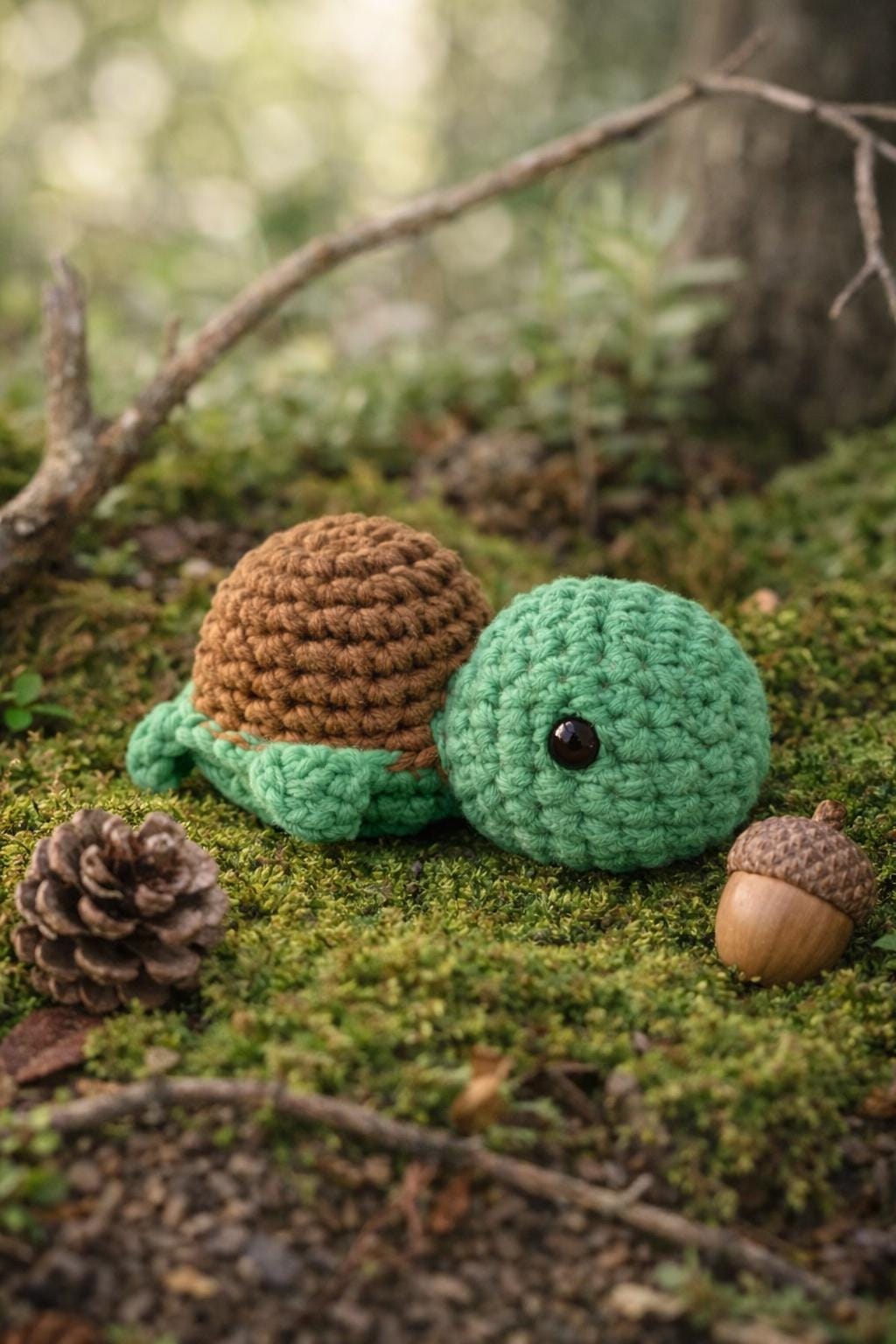 Mini Crochet Turtle Plush | Handmade Amigurumi Toy