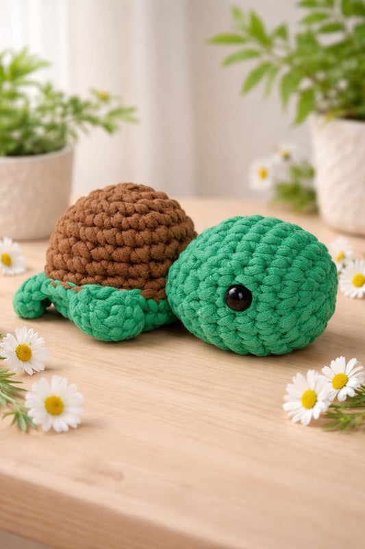Mini Crochet Turtle Plush | Handmade Amigurumi Toy