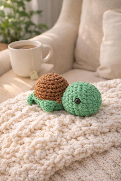 Mini Crochet Turtle Plush | Handmade Amigurumi Toy