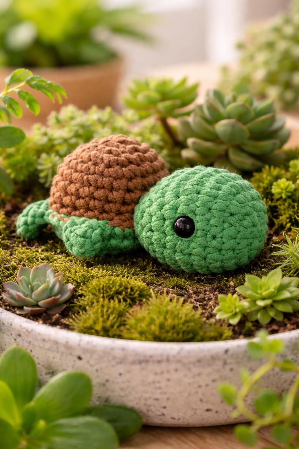 Mini Crochet Turtle Plush | Handmade Amigurumi Toy
