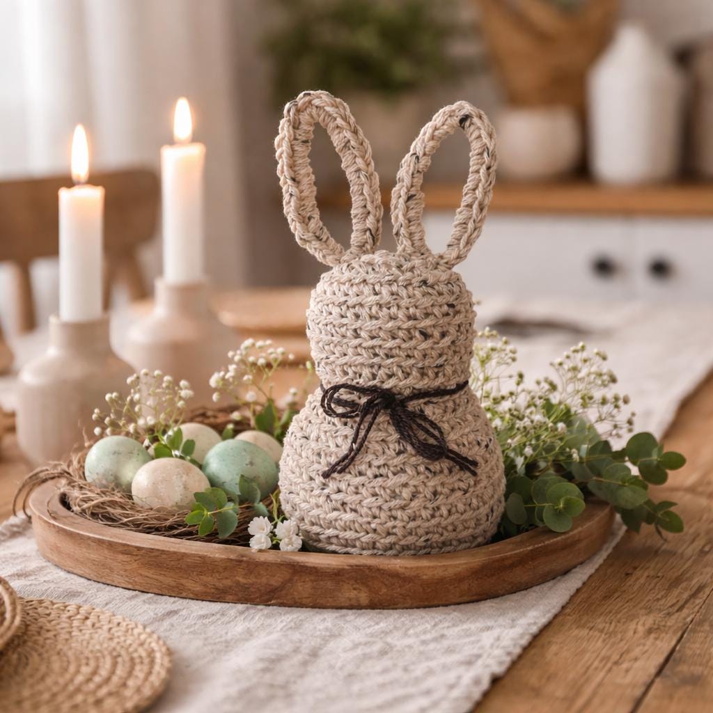 Handmade Crochet Bunny | Amigurumi Plush | Farmhouse Spring Decor