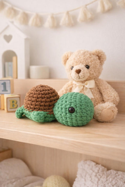 Mini Crochet Turtle Plush | Handmade Amigurumi Toy