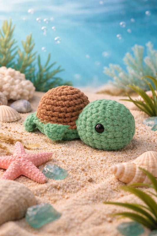 Mini Crochet Turtle Plush | Handmade Amigurumi Toy