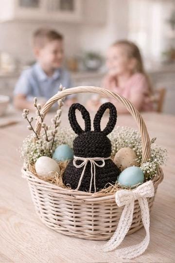 Handmade Crochet Bunny | Amigurumi Plush | Farmhouse Spring Decor