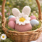 Crocheted Daisy Bunny Decor | Handmade Spring Easter Plush Toy