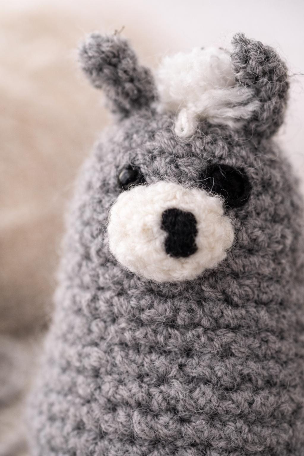 Gray Crochet Llama Amigurumi | Handmade Mini Plush Buddy