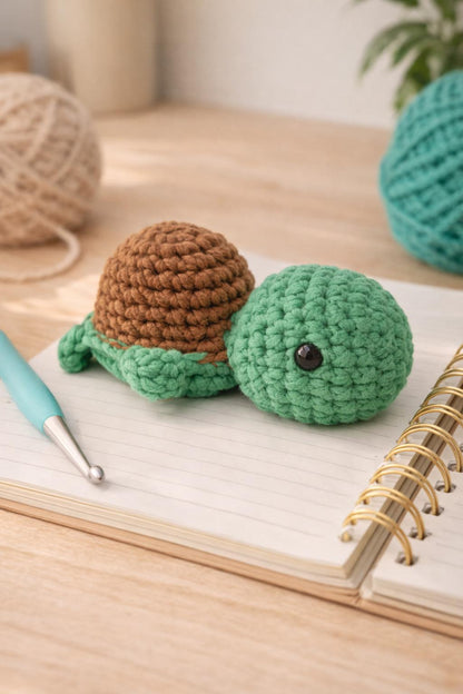 Mini Crochet Turtle Plush | Handmade Amigurumi Toy
