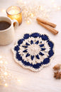 Seaside Lace - Handmade Crochet Coaster – Navy & Cream Coaster