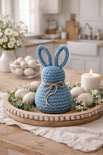 Handmade Crochet Bunny | Amigurumi Plush | Farmhouse Spring Decor
