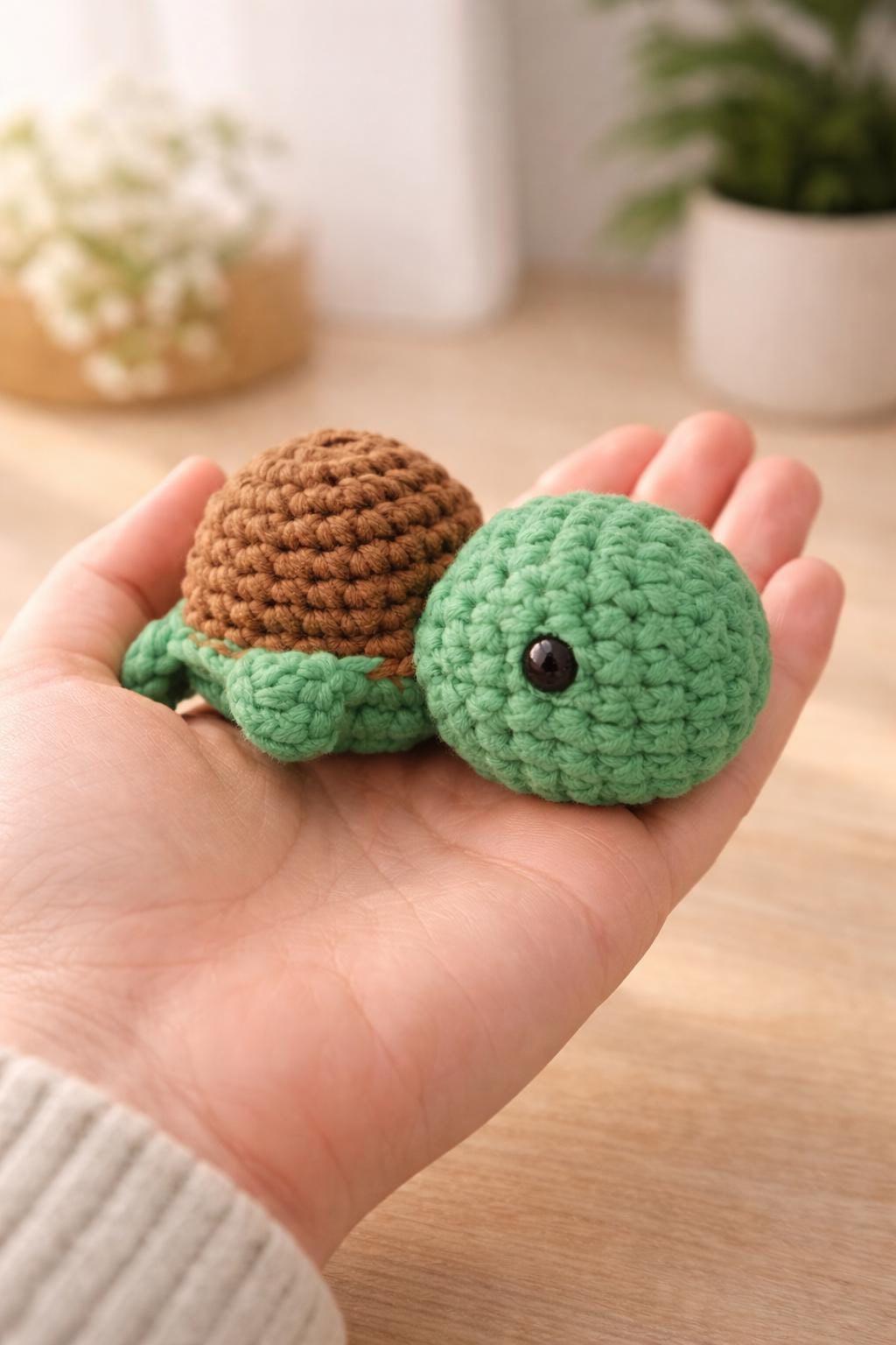 Mini Crochet Turtle Plush | Handmade Amigurumi Toy
